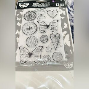 Finnabair Monochrome Butterfly and Text Design Stickers